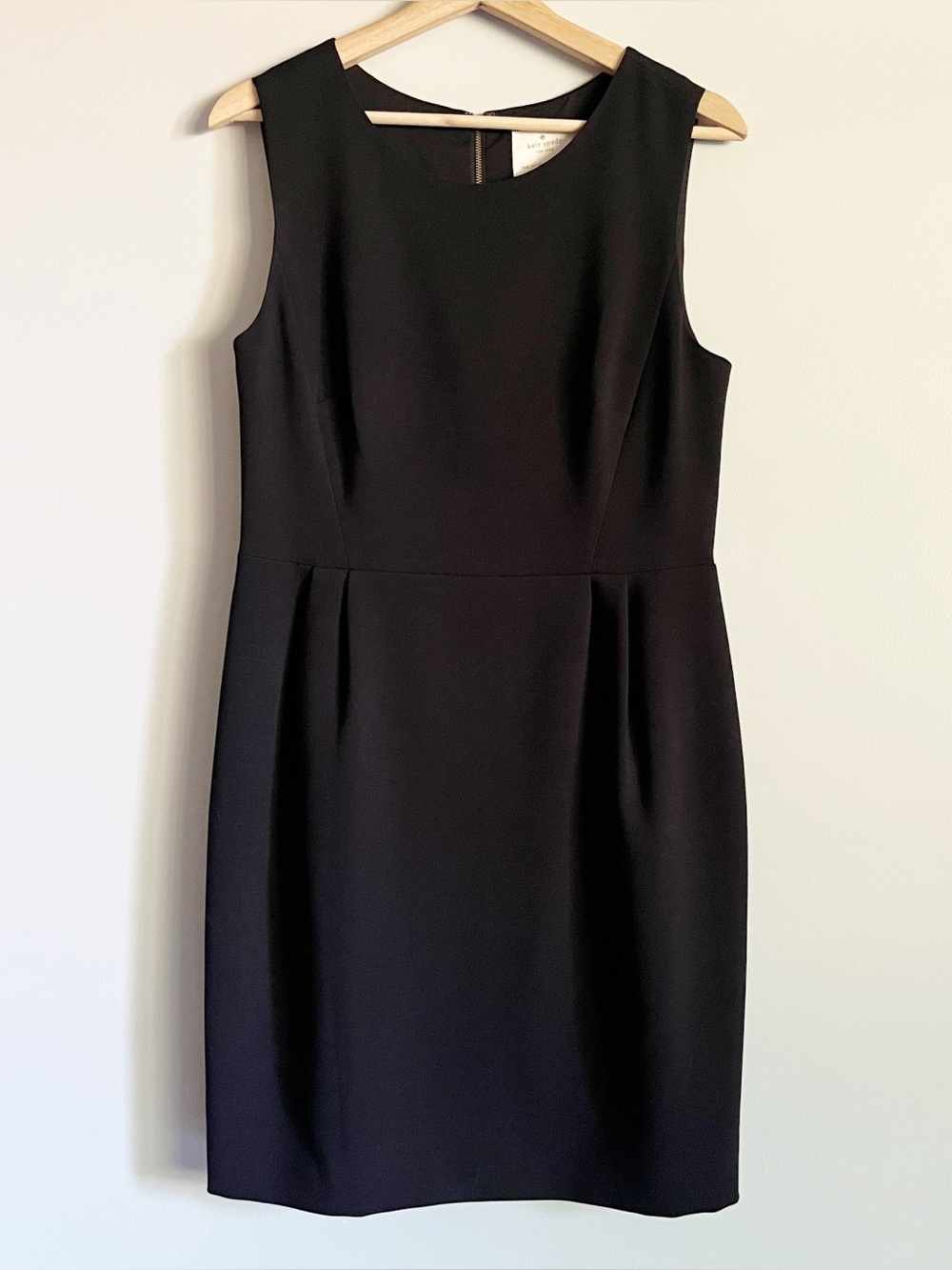 Kate Spade New York Dress Size 10 Tiff‎ Pleated Sheath Black Sleeveless NWT
